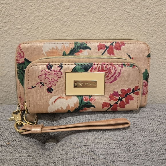 Betsey Johnson Floral Zip Wallet/Wristlet - Picture 2 of 11